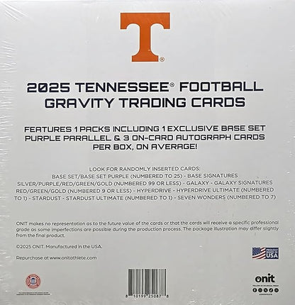 2025 Onit Gravity College Football Card Breaker Edition Box (Tennessee Volunteers)