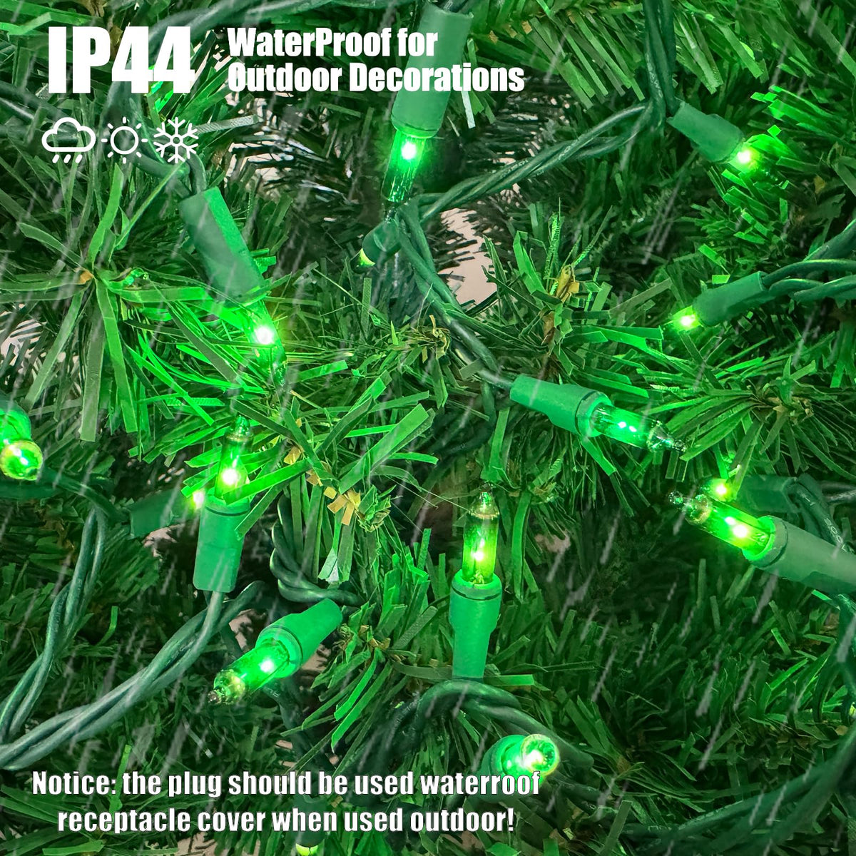 HISHINY Green String Lights 100 Count Mini St Patricks Decorations 21ft UL Certified Copper Wire