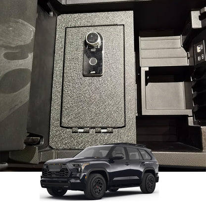 Center Console Safe Vault - KEREN Console Gun Safe Box Compatible with Toyota Tundra 2022-2026 and Toyota Sequoia 2023-2026, with Superior Fingerprint Lock