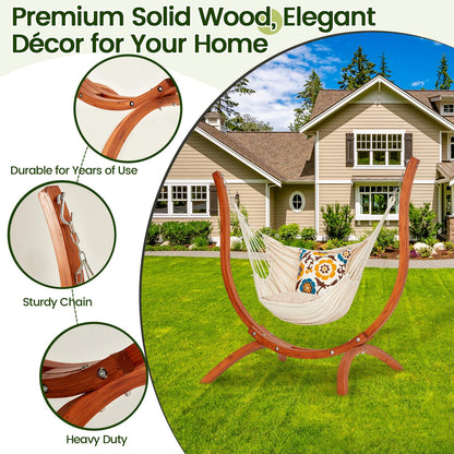 SELFLA Premium Wooden Hammock Stand only (500 lbs/226kg), Sun Protection & Rain Resistant, Heavy Duty Premium Solid Wood Hammock Chair for Indoor or Outdoor Use, Safe & Stable (Hammock Not Included)
