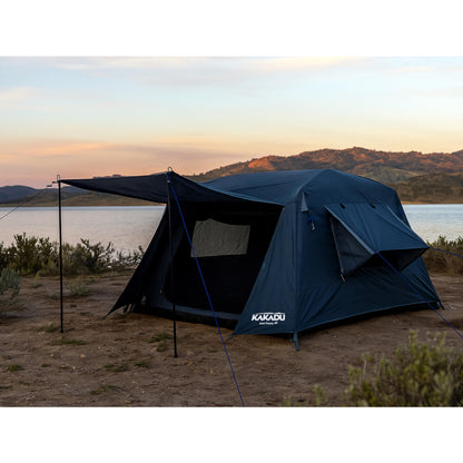 Kakadu Fast Frame Tent 3P, 3 Person Camping Tent, 1-Minute Setup, Fast Frame Twin Hub Design w/Pre-Attached Poles, Stargazing-Ready, Weatherproof, w/Awning Poles, and Carry Bag