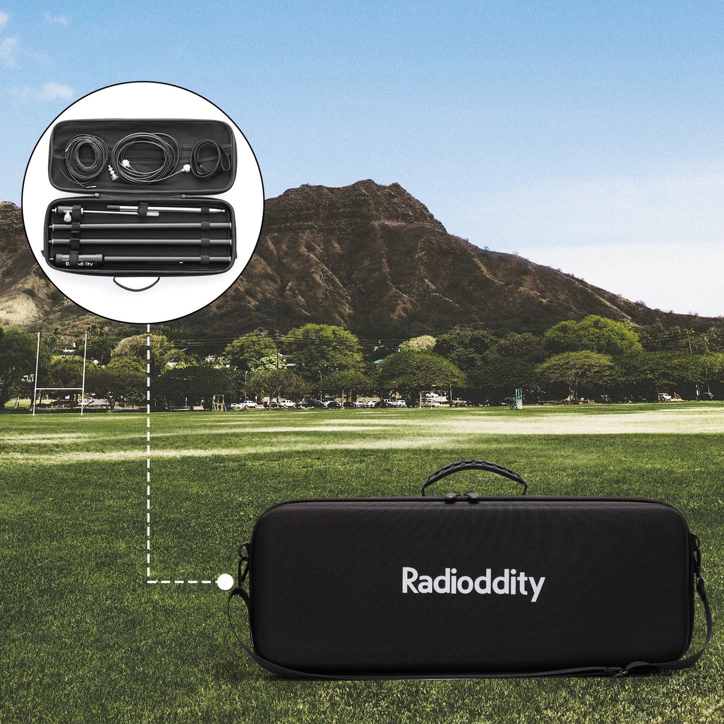 Radioddity HF-009 Portable HF Antenna, 5-50MHz Quick-Tuning Vertical Antenna, SWR 1.0-1.5, Compatible with Xiegu G90/X6100/X6200, Radioddity QT40/QT60/QT80, for HF Transceivers & Mobile Radios