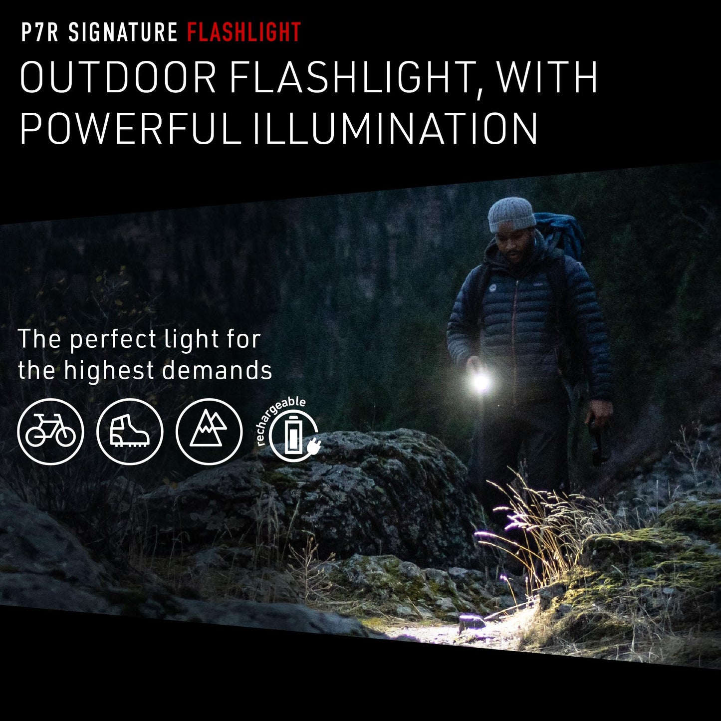 Ledlenser P7R Signature Flashlight - 2000 lm, Aluminum - High Lumens IP68 Waterproof - Adjustable Focus Torch Light - Outdoor Flashlights for Hiking, Camping & Security