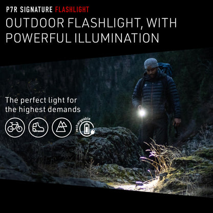 Ledlenser P7R Signature Flashlight - 2000 lm, Aluminum - High Lumens IP68 Waterproof - Adjustable Focus Torch Light - Outdoor Flashlights for Hiking, Camping & Security