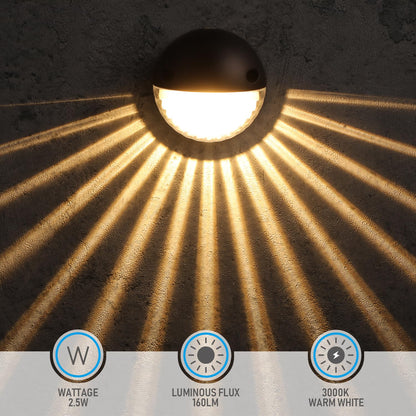 LEONLITE LED Low Voltage Deck Lights, 12V, Aluminum, IP65, Warm White, Oil Rubbed Bronze, Model 85831, Pack of 6