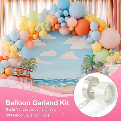 Bezente Balloon Arch Kit - 98.4ft Decorating Garland with 600 Glue Dots for Weddings & Parties