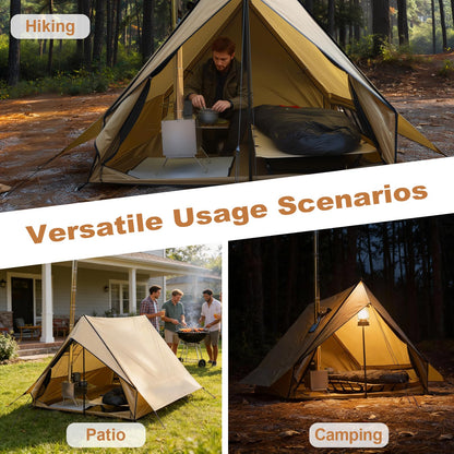 CampRavox Hot Tent with Stove Jack, 4-Season Waterproof Chalet Tent, Easy Setup Weather-Resistant Shelter for Winter Camping & Outdoor Adventures