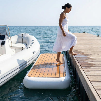 AIRMAT FACTORY Inflatable Gangway for Boats and Yachts, Durable, Quick - Inflating, Non-Slip Surface, Portable Inflatable Floating Dock Ramp, Easy Setup for Marine Use