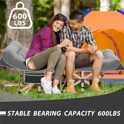 Candockway Folding Camping Cot for Adults, Portable Cot Bed with Comfy Mattress, 28" Extra Wide Sleeping Cots with Carry Bags for Home, Office Nap, Outdoor Travel Camp Beach, 600LBS(Max Load)
