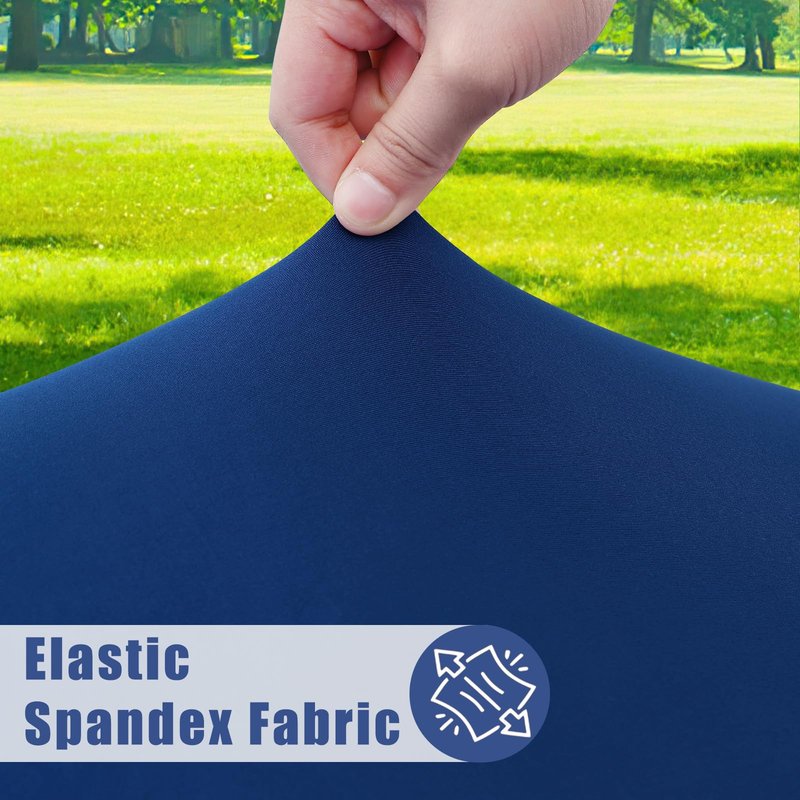 Moosfor Spandex 8 Foot Rectangle Table Cloth 6 Pack, Elastic Fitted Tablecloths for Picnic, Stretch Washable Patio Table Cover for Outdoor, Camping, Banquet and Parties (Navy, 30"x96")