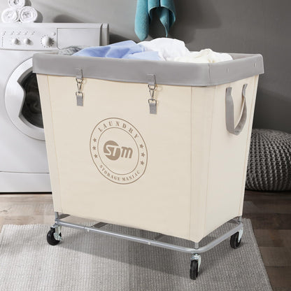 STORAGE MANIAC Umbrella Drying Rack and Large Industrial Laundry Cart Set - Robust Laundry Solution with Ample Capacity and Versatile Storage Options for Homes, Hotels, and More