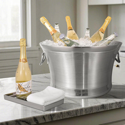 BARsics Large 6-Gallon Double Wall Stainless Steel Insulated Beverage Tub for Parties