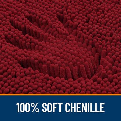 OLANLY Large Bathroom Rugs - Extra Soft Absorbent Chenille Mats | Quick Dry, Machine Washable, 47x32, Red
