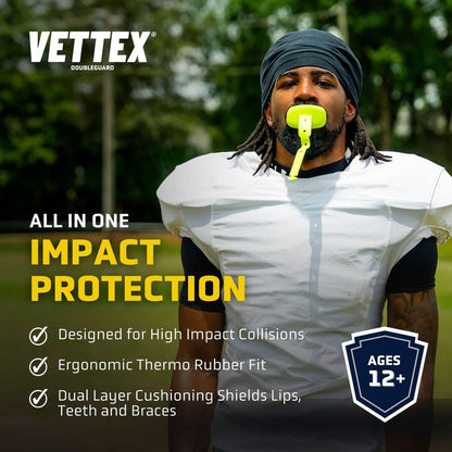 Vettex Double Mouth Guard with Lip Protection, Cardinal (AC25-CD)