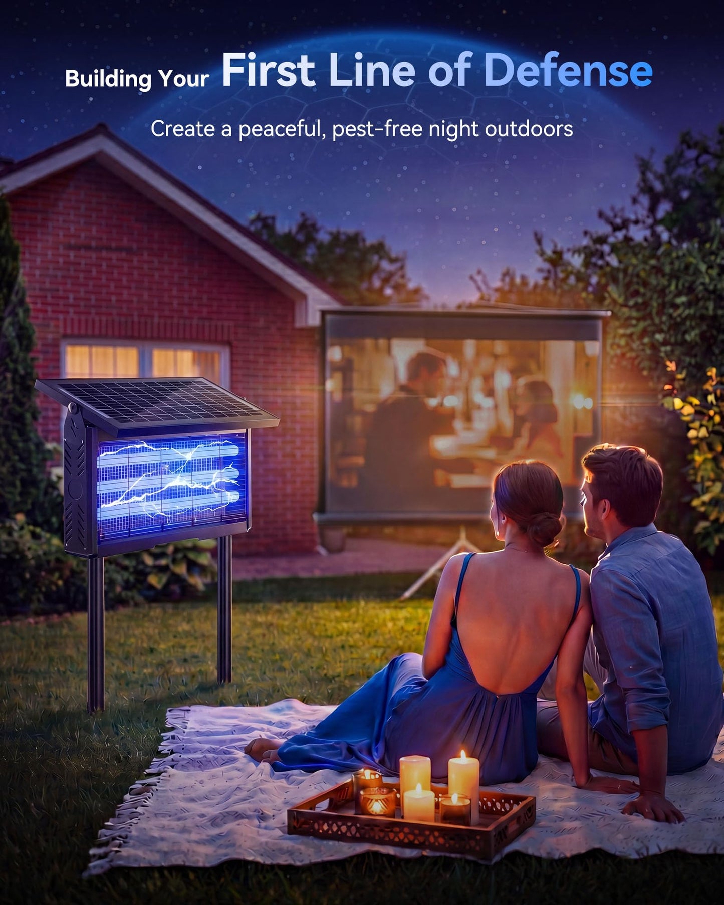 𝟐𝟎𝟐𝟔 𝐔𝐩𝐠𝐫𝐚𝐝𝐞𝐝 3 Tubes Solar Bug Zapper Outdoor, Mosquito Zapper Waterproof Electric Fly Zapper Rechargeable Mosquito Killer, Cordless Fly Insect Trap for Yard, Patio, Home, Garden, Camping