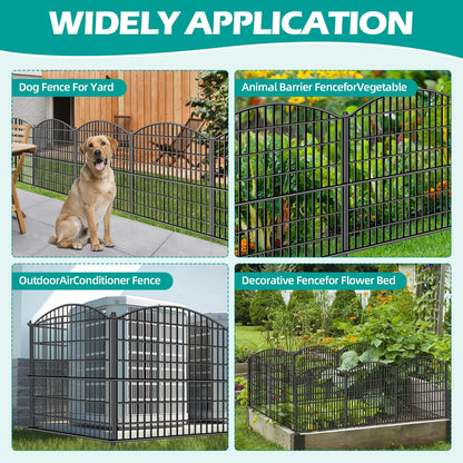 ULIOK 15 Panels Decorative Garden Fence, 32 in(H) X 37.9ft(L) No Dig Fence Panels Animal Barrier for Patio, Animal Ground Stakes Fencing for Garden, Rabbit Dog Temporary Fence for Outdoor Yard