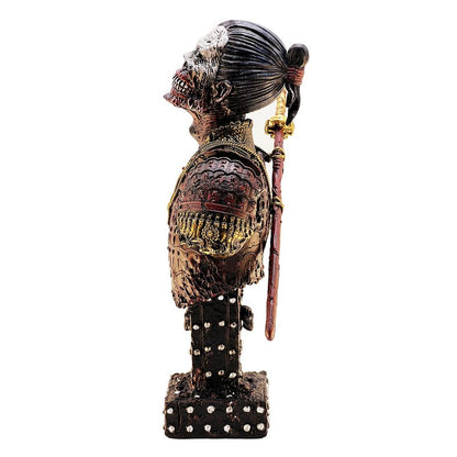 LOOYAR Undead Samurai Zombie Resin Bust Statue for Home Office Decor (Red)