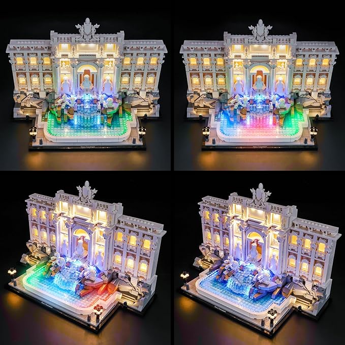 BrickBling LED Lighting Only Compatible with Lego Trevi Fountain Compatible with Lego Architecture Rome 21062 Not Come with Model (RGB RC Version Light)