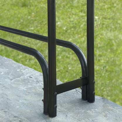 ShelterLogic 12' Adjustable Heavy Duty Outdoor Firewood Rack with Steel Frame Construction and Water-Resistant Cover