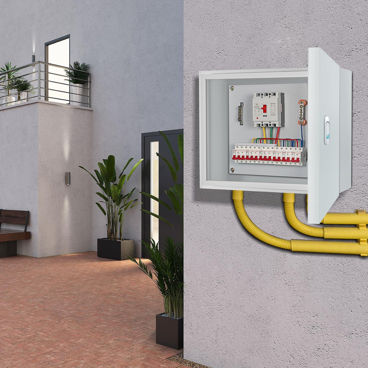 Metal Electrical Enclosure Box, Indoor&Outdoor Electrical Junction Box, Dustproof and Moisture Proof Metal Electrical Box with Safety Lock，Universal Electric Equipment Enclosure Box