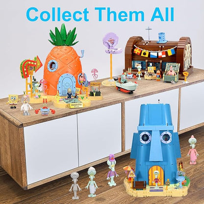 Toy Building Brick Blocks Toys Sets Display Box kit Action Figures Pineapple House Patrick Stone Star Home for Boys and Girls Kids Age 2-4 3-5 5-7 8-12 Fans Gift (2313 pcs)