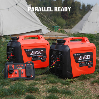 AIVOLT Inverter Generator 4300W Gas Powered Portable Super Quiet Outdoor Generator RV Ready for Camping Tools and Home Use, EPA Compliant