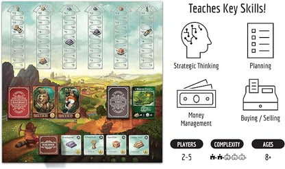 Raccoon Tycoon - Gateway Strategy Board Game for Adults and Family | Fast Fun Economic and Set-Collecting Competitive Game | 2-5 Players | Ages 8 and Up | 60-90 Minutes | by Forbidden Games