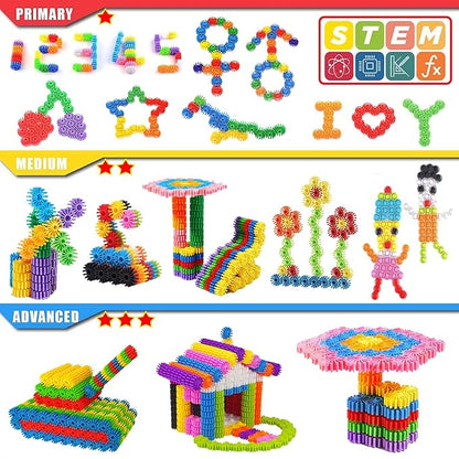 Gears Interlocking Learning Set STEM Construction Toy Set - Building Kids Toys 180 Pcs - 10 Colors