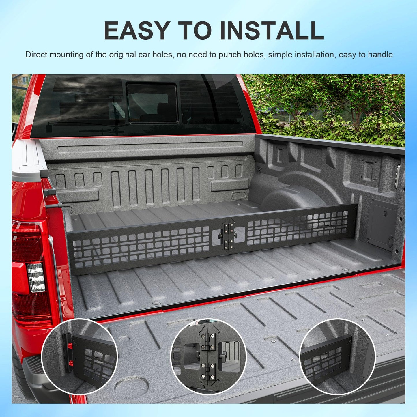 SZYANG Truck Bed Divider Compatible with 2015-2026 Ford F150 Cargo Manager Molle Panel Truck Bed Organizer Replacement for 2015-2026 Ford F-150 Accessories