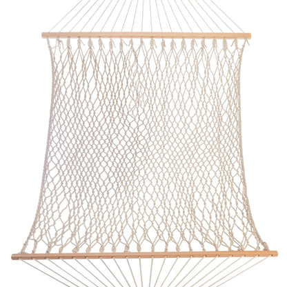 Castaway Living 13 ft. Double Traditional Hand Woven Cotton Rope Hammock – 2-Person, 450 lb Capacity, Free Extension Chains & Tree Hooks, Designed in The USA