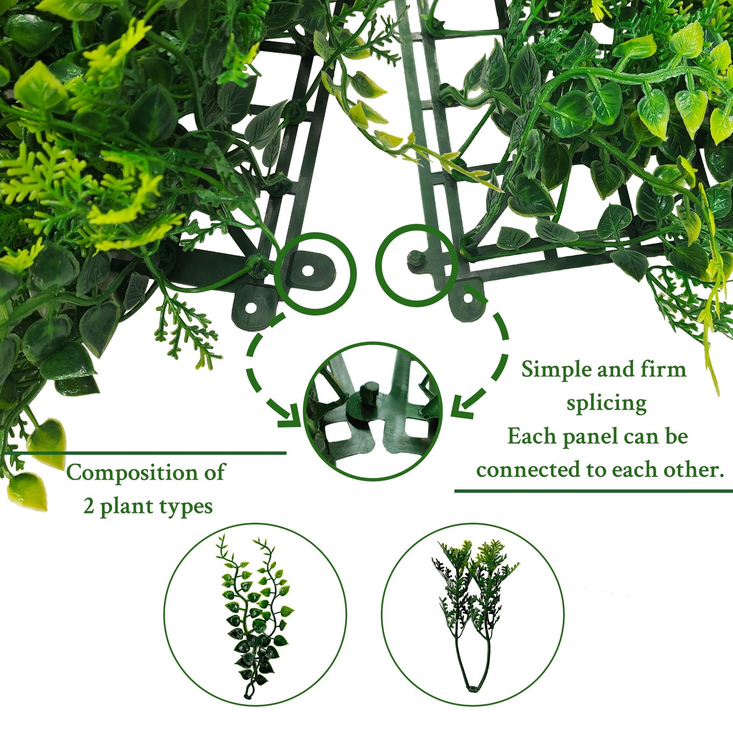 ODTORY Artificial Plants Hedge Wall Panels：54x120 Inch (45 sqft) UV-Anti Greenery Boxwood Fence Privacy Screen, Faux Ivy Grass Wall with Fake Leaves for Indoor Outdoor Background Covering