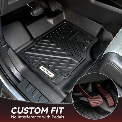 YITAMOTOR Floor Mats Fit for 2012-2016 Ford F250/F350/F450/F550 Super Duty SuperCrew/Crew Cab, TPE All Weather Custom Fit Floor Liner for F-250/F-350/F-450/F-550 Carpet Floor, 1st & 2nd Row Mats Black