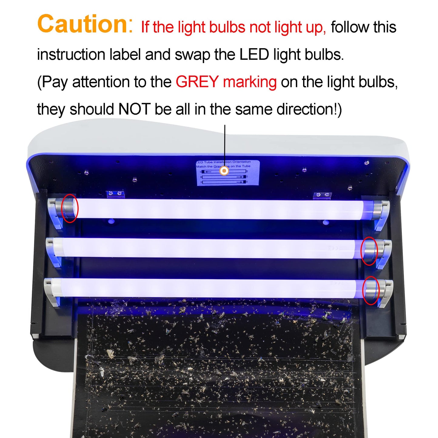 Awoco LED 15W 100V-240V Wall Mount Sticky Fly Trap Lamp with 3 LED UV Lights for Capturing Flies, Mosquitoes, Moths and Flying Insects (Fly Trap + 6 Glue Boards)…