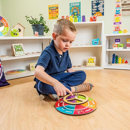 Open The Joy Steer Your Emotions Wheel – Wooden Emotional Regulation Steering Toy for Kids | SEL Tool for Toddlers and Preschool | Teaches Feelings &amp Self-Regulation | Ages 3+