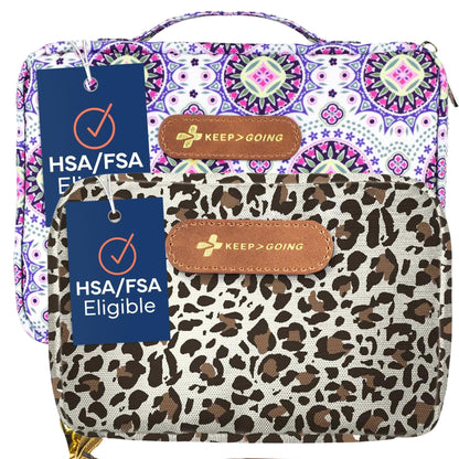 Keep Going Travel First Aid Kit Bundle of 2 Kits, First Aid Kit for Car, Home, Dorm, & Boat with Latex-Free Bandages – Travel Kit Bundle for Families