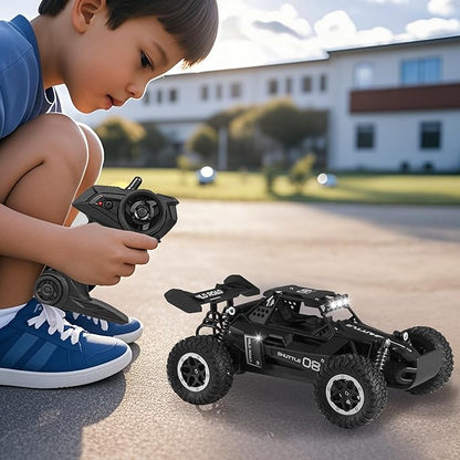 Remote Control Car RC Cars 1:16 All Terrain Monster Truck LED Headlights Outdoor 2WD Off Road Hobby RC 2.4GHz High Speed 20Km/h RC Car Toys Gift for Kids Boys 3 4 5-12 (Black)