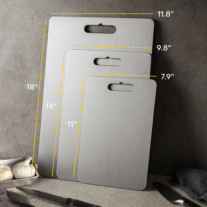 ChopChop Titanium Cutting Board – 100% Pure Titanium, Food Grade, Rustproof, Dishwasher Safe, Ultra Durable Cutting Board for Meat, Vegetables, Fruits – Perfect for Kitchen, BBQ & Camping (Large)