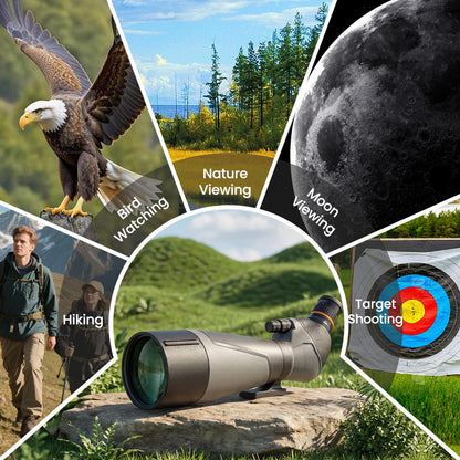 Three Triping 25-75x85 Spotting Scope - Spotter Scope with Tripod, Phone Adapter & Carrying Bag, BAK4 Prism IPX7 Waterproof Spotting Scopes for Bird Watching, Wildlife Observing