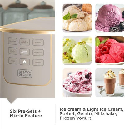 BLACK+DECKER Ice Cream Maker - Create Protein, Keto & Dairy-Free Treats at Home | Family-Friendly & Easy to Use