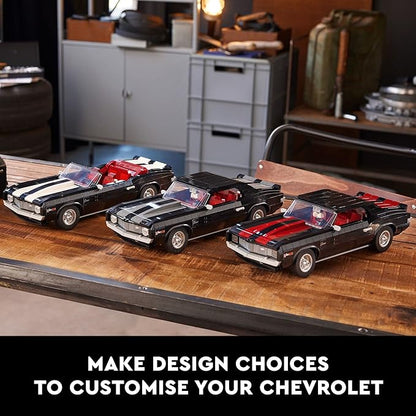 LEGO Icons Chevrolet Camaro Z28 10304 Customizable Classic Car Replica Model Building Kit 1969 Vintage American Muscle Car Great Gift Idea for Teens and Adults