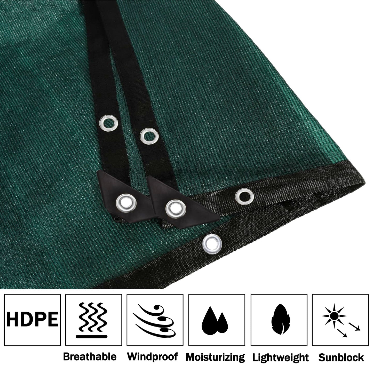 90% Green Colored Shade Cloth 20 ft X 24 ft, Heavy Duty HDPE Mesh Sun Shade Tarp with Grommets for Garden Greenhouse Pergola Patio Plant Kennel UV Protection