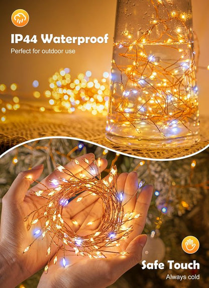 Fairy Lights Plug in, 10FT 200LEDs Twinkle String Lights, Ramadan Decorations Indoor Outdoor for Home Garden Stairs Table Tree, Waterproof, DIY Wreath, Christmas Decor
