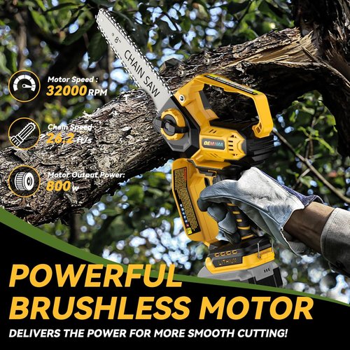 Dewalt Mini Chainsaw - 2-in-1 Cordless Electric Chain Saw with Brushless Motor & Auto-Oiler | 8-Inch & 6-Inch