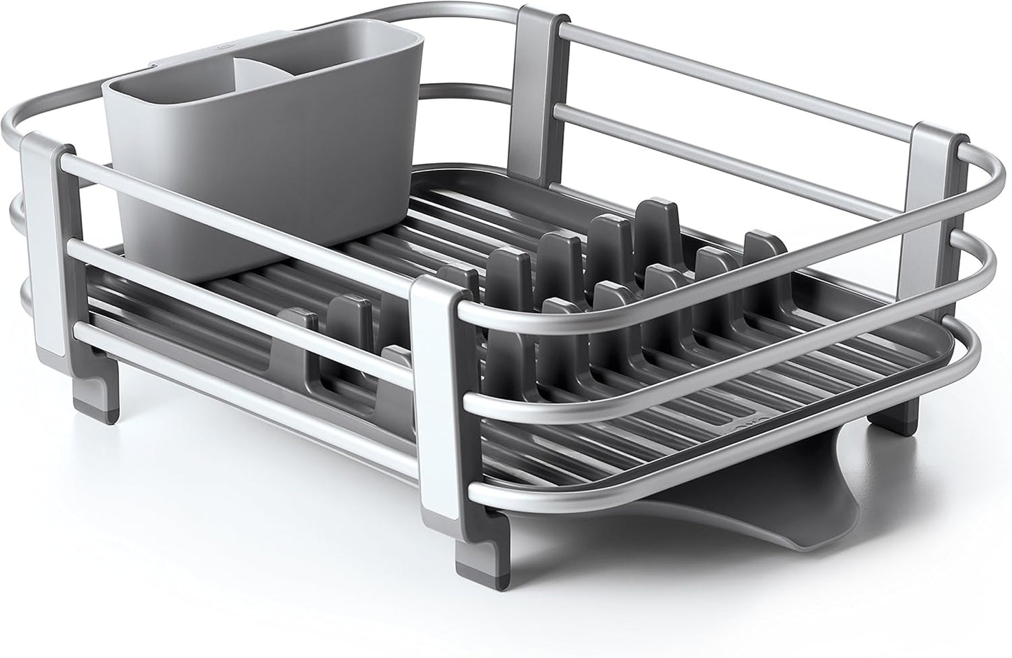 OXO Good Grips Dish Rack - Rustproof Aluminum Design for Efficient Drying | Space-Saving Size