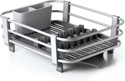 OXO Good Grips Dish Rack - Rustproof Aluminum Design for Efficient Drying | Space-Saving Size
