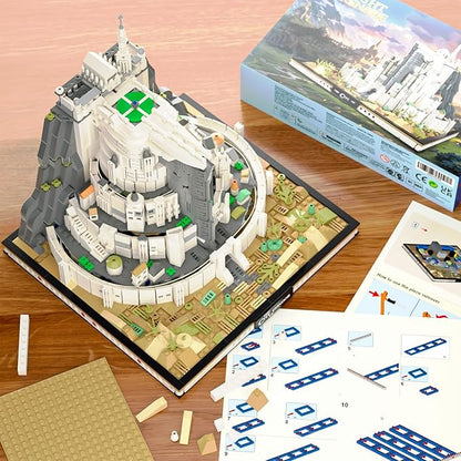 MOC Castle Architecture Mini Building Block Set with Light Compatible with Lego Ideas STEM Building The City Lord Set for Adult Film FansSTEM Christmas Birthday Gift Toy for Boy Kids 8-14 1680PCS