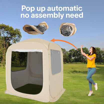 Alvantor® Pop Up Screen House, 4 in 1 Outdoor Camping Tent,6'x6'Screen Room with Mosquito Netting &Waterproof PVC, SUV Tent with Carry Bag, Instant UV Resistant Sun Shelter for Garden, Patio, Backyard