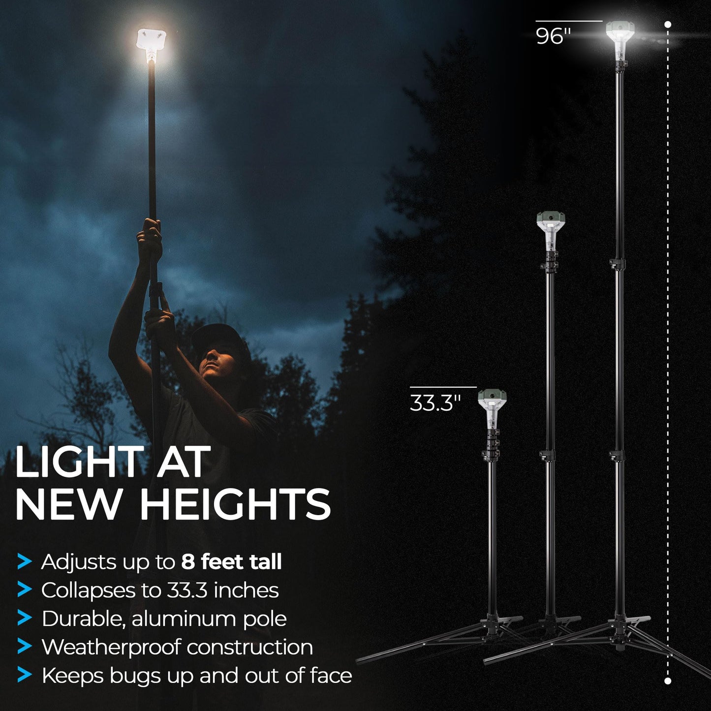 Devos Outdoor LightRanger 800 Lumen Rechargeable Telescoping LED Lantern Bundle with 800 Filter KIt