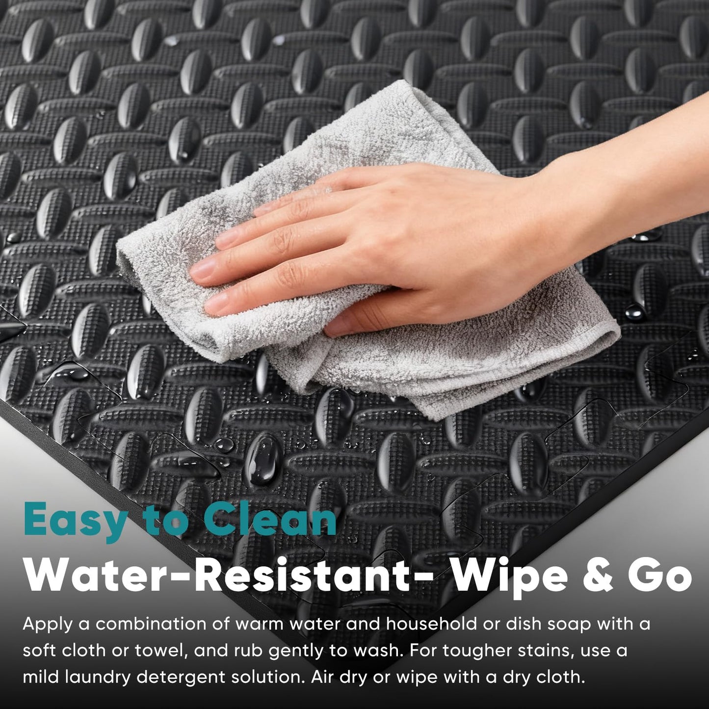 OLIXIS Interlocking Foam/Rubber Floor Tiles, 1/2 Inch Thick Non-Slip Gym Flooring Mats for Home Gym, Garage & Workout Space, 6/12/36 Pcs