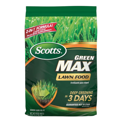 Scotts Green Max Lawn Food - Premium Nutrient-Rich Formula for Lush Lawns | Covers 5,000 Sq. Ft.